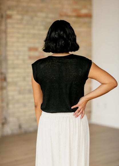 Essential Slub Cotton Cap Sleeve Top